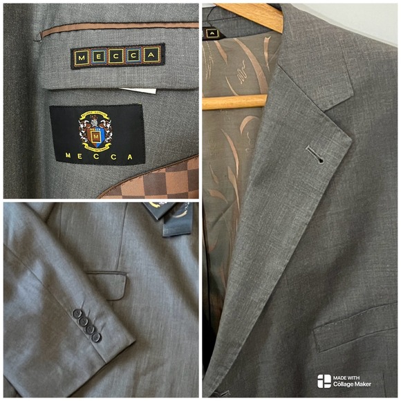 NEW Mecca Men's Medium Grey Suit Jacket 52XL Superior 150‎ Hightech Blazer - Picture 1 of 13